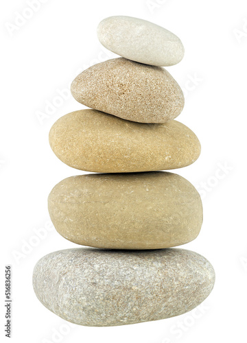 Pile of SPA stones isolated on a white background. Zen.