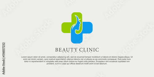 Minimalist beauty clinic logo with modern unique style Premium Vektor