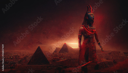 Photo Abstract Egyptian fantasy landscape