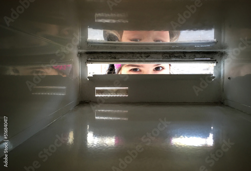 peeping girl