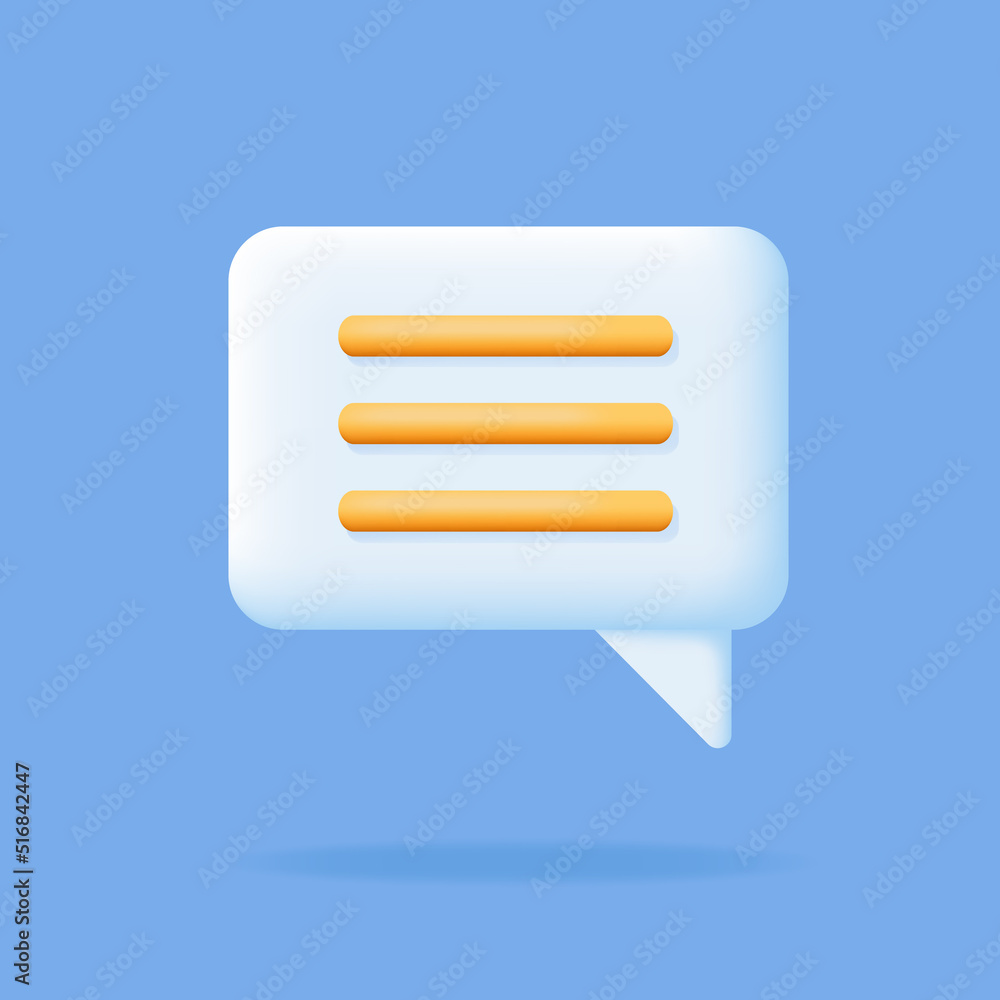 3d Chat bubble with abstract text. White Speech or speak bubble on blue background. Copywriting, document, help center, wtiting icon. Social network communication concept. Vector illustration. 3d Chat bubble with abstract text. White Speech or speak bubble on blue background. Copywriting, document, help center, wtiting icon. Social network communication concept. Vector illustration.