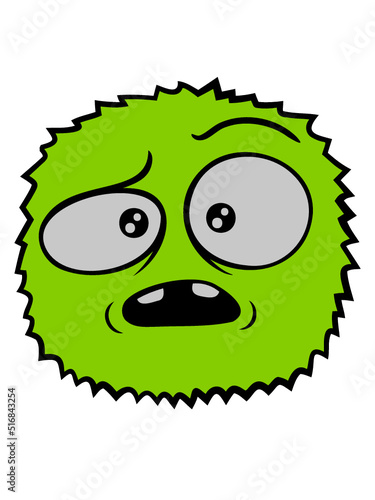 Haariges Monster skeptisches Gesicht 