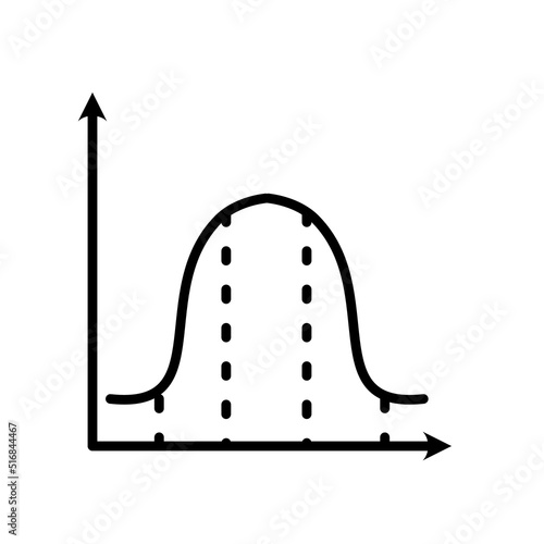 Gauss curve, normal probability distribution, graph - vector icon