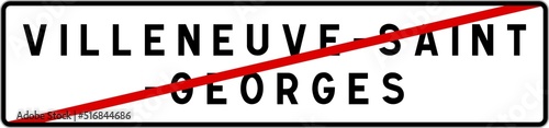 Panneau sortie ville agglomération Villeneuve-Saint-Georges / Town exit sign Villeneuve-Saint-Georges photo