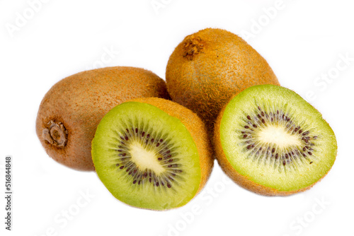 Kiwi fruit on the white background