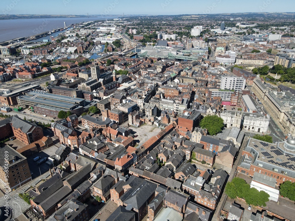 Fototapeta premium Aerial view of Hull, UK