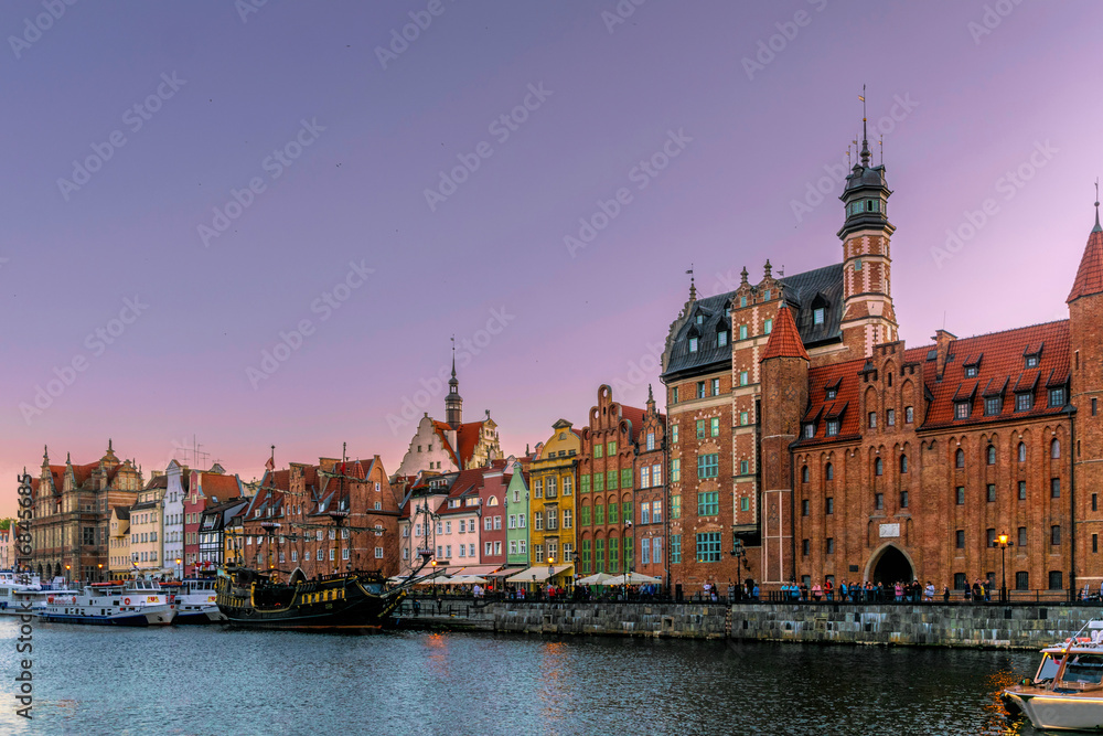 Evening view of the city of Gdansk Evening view of the city of Gdansk