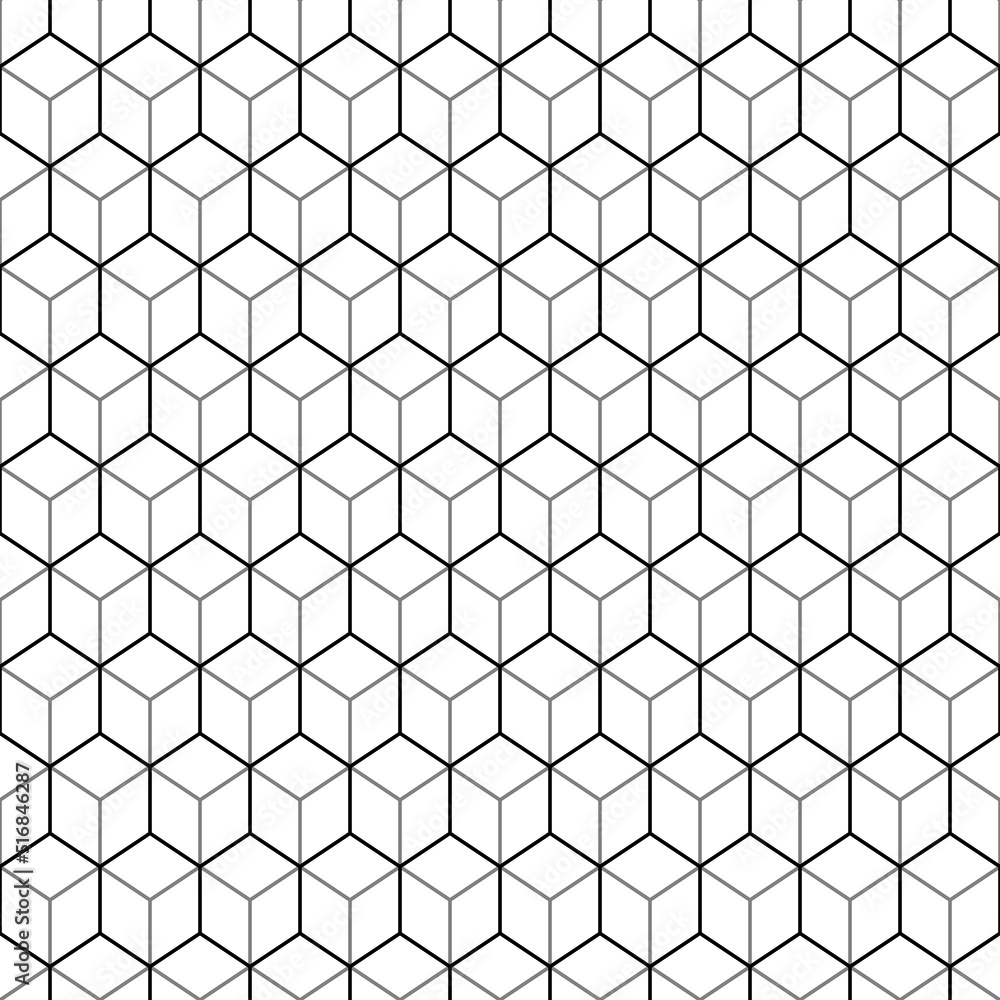 Repeated color interlocking polygons tessellation on black background. Seamless surface pattern design with regular hexagons. Hexagonal grid motif. Grey three pronged blocks. Honeycomb wallpaper. Repeated color interlocking polygons tessellation on black background. Seamless surface pattern design with regular hexagons. Hexagonal grid motif. Grey three pronged blocks. Honeycomb wallpaper.