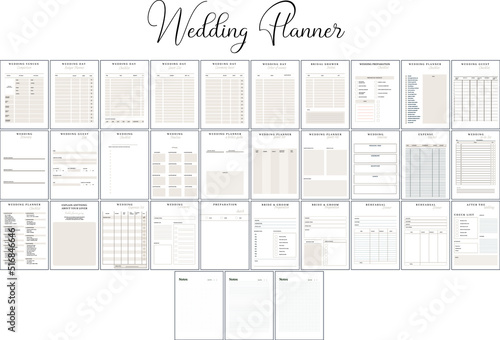 Weeding Planner and organizer, ready to print, Wedding Planner Pages Bundle, Wedding Planning Book