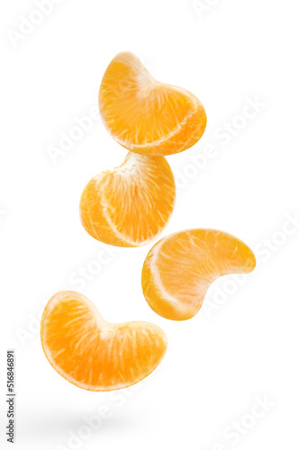 Delicious tangerines, isolated on white background	