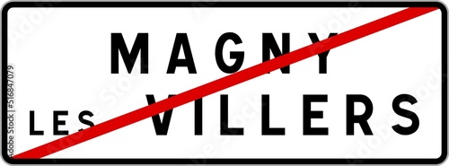 Panneau sortie ville agglomération Magny-lès-Villers / Town exit sign Magny-lès-Villers photo