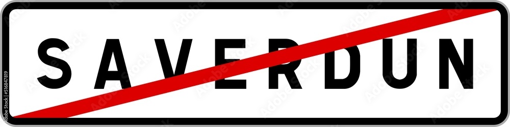 Panneau sortie ville agglomération Saverdun / Town exit sign Saverdun Panneau sortie ville agglomération Saverdun / Town exit sign Saverdun