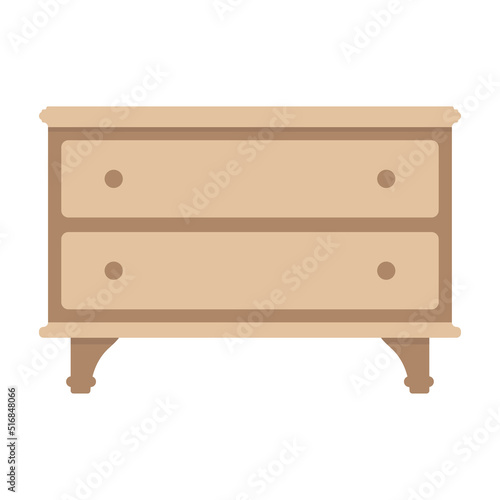 Chest of drawers icon. Color silhouette. Front view. Night stand. Vector simple flat graphic illustration. Isolated object on a white background. Isolate.