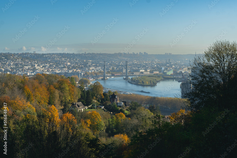 Panoramic view  of Rouen from Canteleu, Vue panoramique de Rouen
