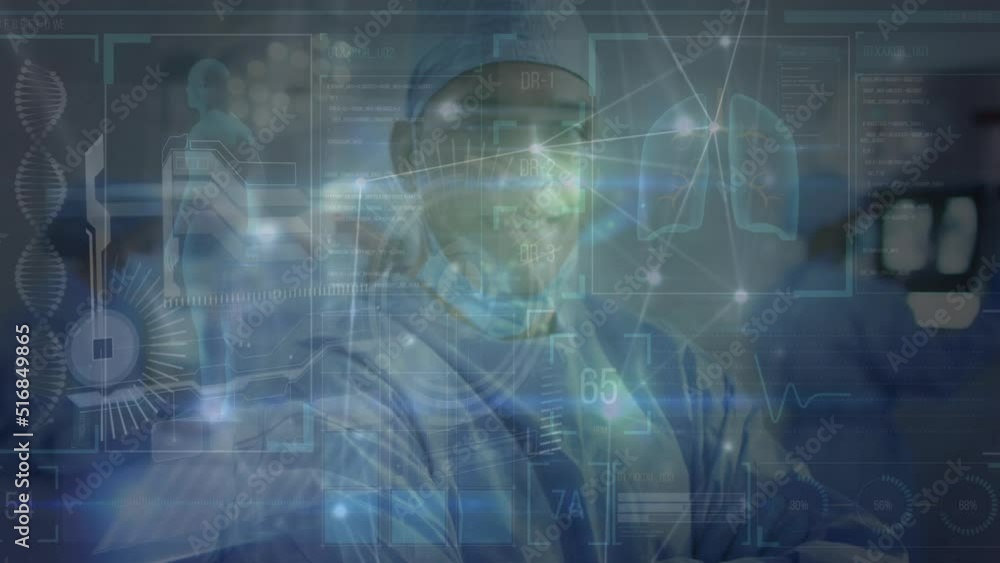 Animation of data processing over diverse surgeons during surgery Animation of data processing over diverse surgeons during surgery