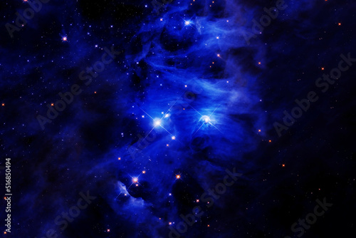 Fototapeta Naklejka Na Ścianę i Meble -  Blue, bright space nebula. Elements of this image furnished by NASA