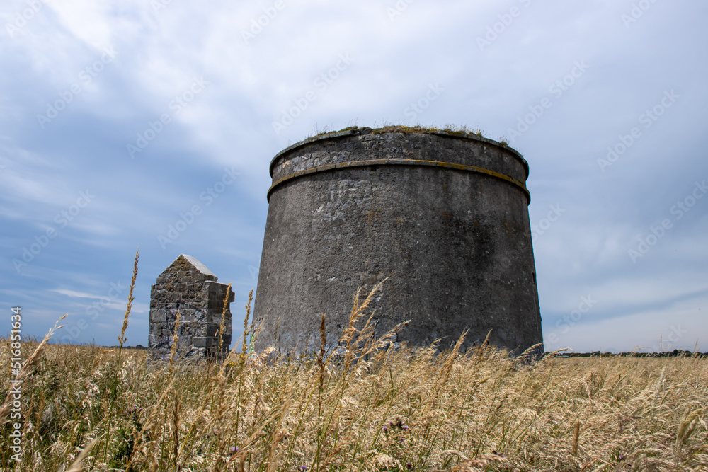 old stone martello tower in loughshinny, ireland tower