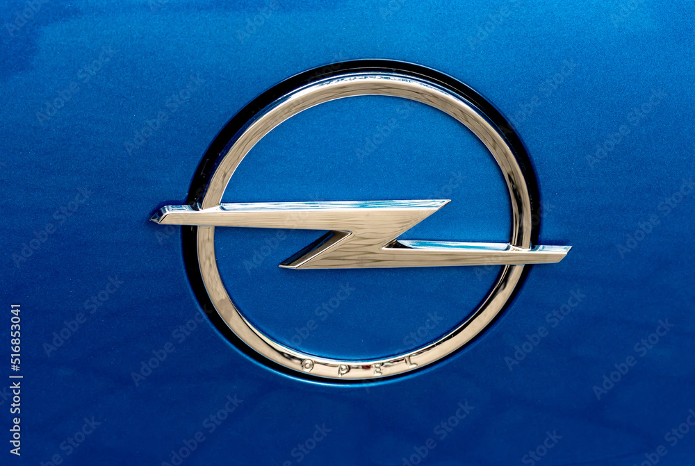 OPEL Logo on a blue Car Photos