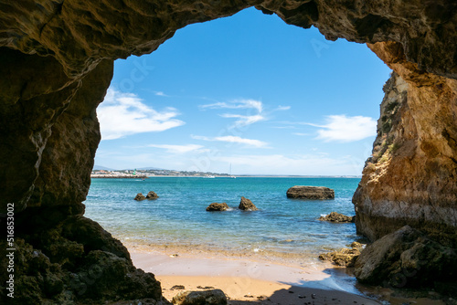 Wallpaper Mural Beautiful view inside The Cave in Praia dos Estudantes, Lagos Algarve, Portugal Torontodigital.ca