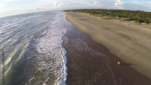 Aerial view on the beach and sea