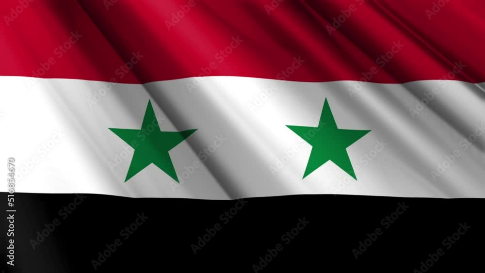 Close up realistic texture textile silk satin flag of Syria waving fluttering background. National symbol of the country. 17th of April, Happy Day concept. 3D animation 1080p Full HD
Close up realistic texture textile silk satin flag of Syria waving fluttering background. National symbol of the country. 17th of April, Happy Day concept. 3D animation 1080p Full HD