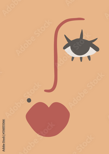 Sophisticated beautician salon poster warm color for beauty brand cosmetician stylist abstract refined
