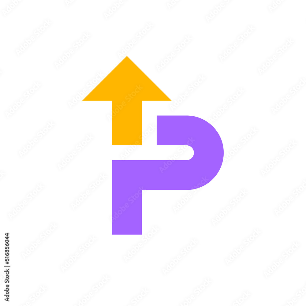 Letter P arrow logo template Letter P arrow logo template