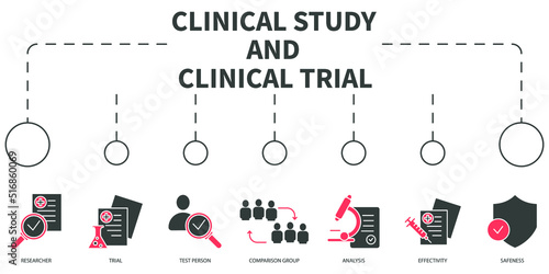 Photo clinical study and clinical trial Vector Illustration concept