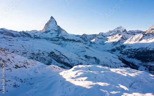 Stunning view of Matterhorn mountain in Swiss Alps. Landmark of Zermatt. © JackF