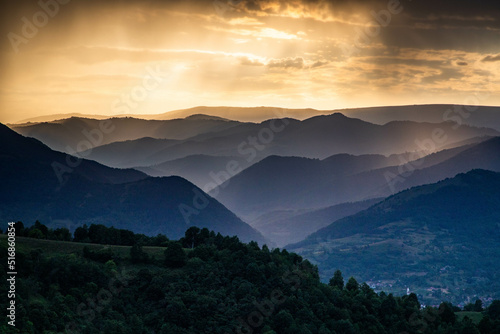 banner of mountain peaks in beautiful sunset light © Melinda Nagy