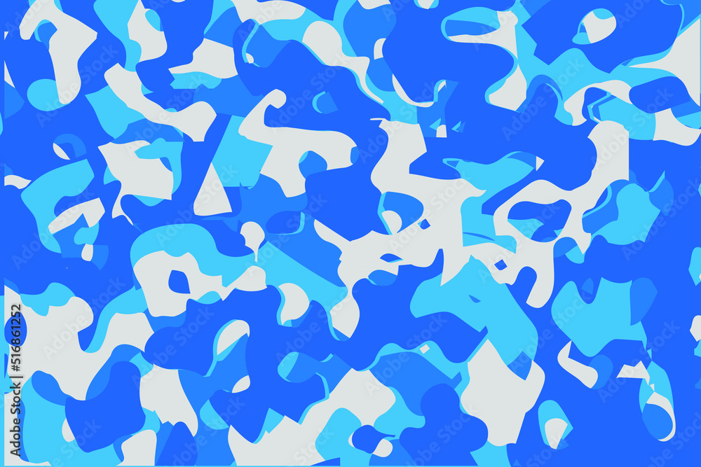 Camouflage blue seamless pattern on print clothing fabric. Camouflage blue seamless pattern on print clothing fabric.