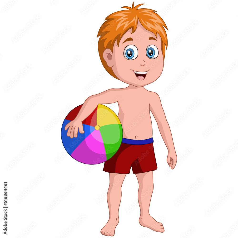 Cute little boy holding beach ball Cute little boy holding beach ball