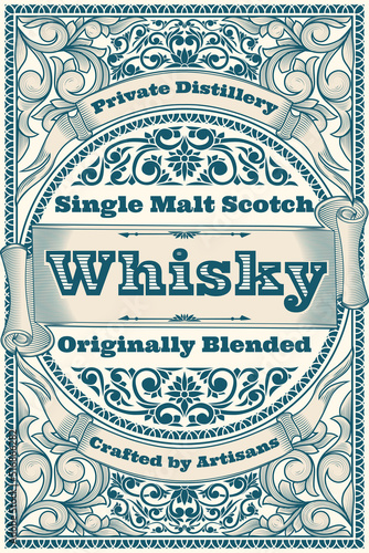 Scotch whisky - ornate vintage decorative label