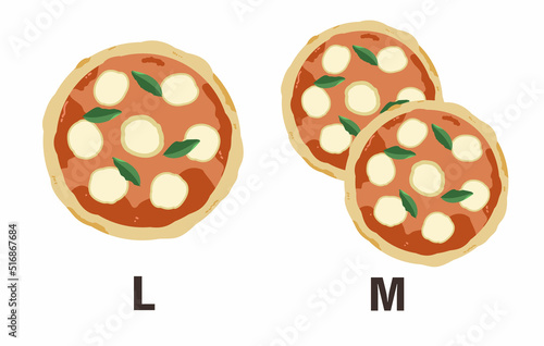 ピザ　L1枚　M2枚