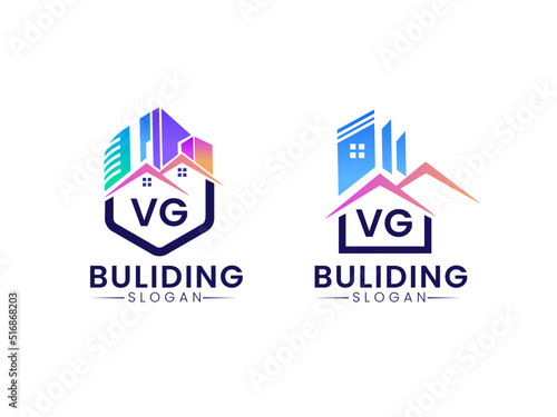 VG Creative real estate logo, VG Construction VG Architecture VG Building Logo Design Bundle vector templates 