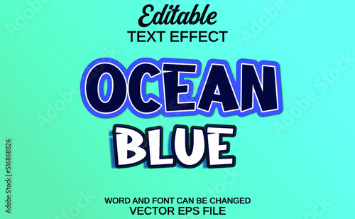 vector text effect ocean blue