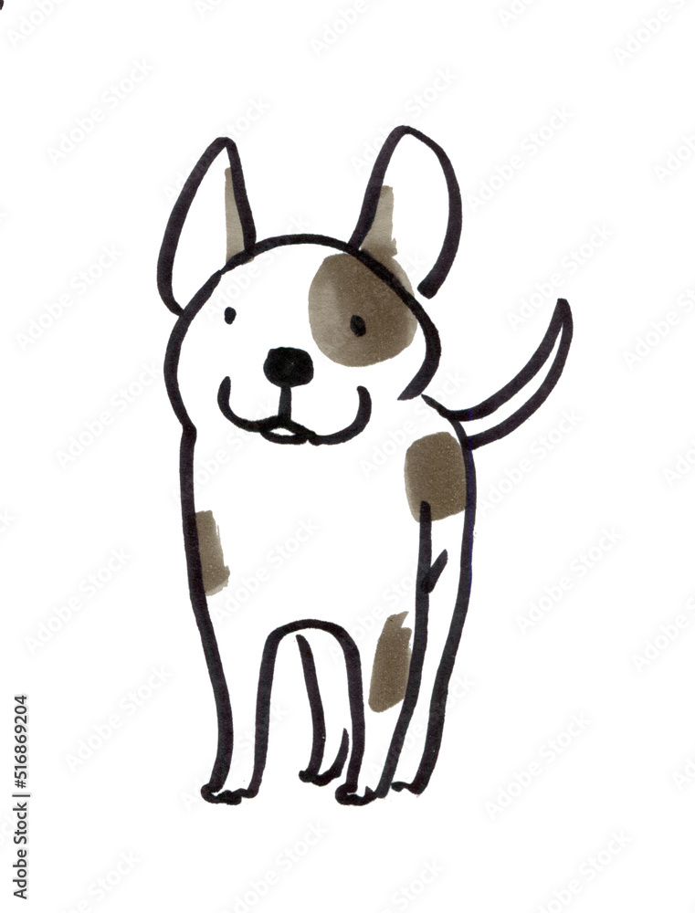 Naklejka premium ぽっちゃりした犬