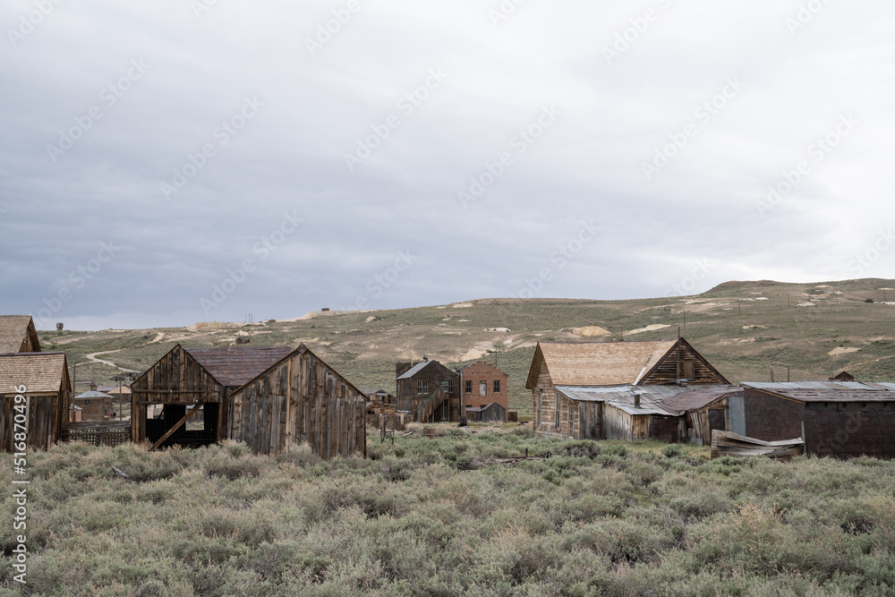 Old Mining Ghost Town In Bodie State Historic Park, California. A Popular Tourist Destination Near Bridgeport. Old Mining Ghost Town In Bodie State Historic Park, California. A Popular Tourist Destination Near Bridgeport.