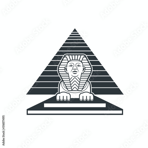 illustration of egypt sphinx, vector art.