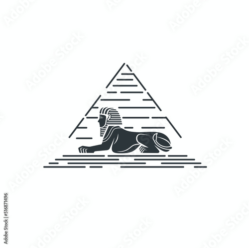 illustration of egypt sphinx, vector art.