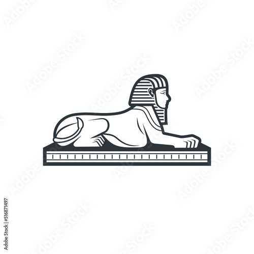 illustration of egypt sphinx, vector art.