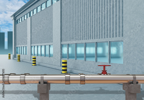 Gas pipe. Pipes directed to...