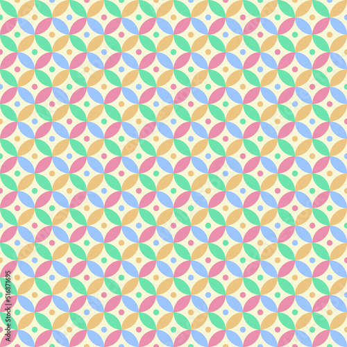 Wallpaper Mural Batik Kawung Indonesia pattern with pastel color. Beautiful seamless design. Torontodigital.ca