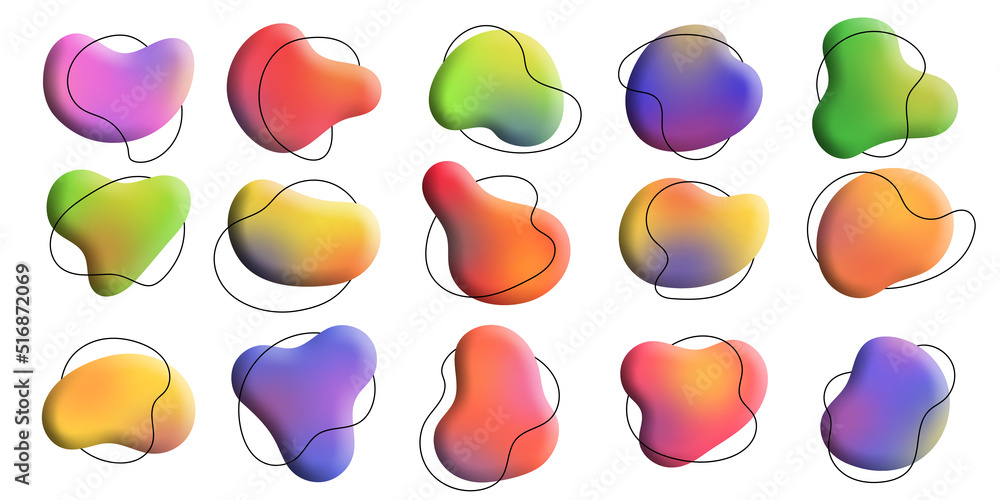 Set of abstract geometric shapes, multicolor elements on white background, vector design Set of abstract geometric shapes, multicolor elements on white background, vector design