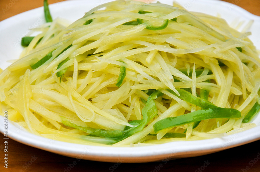 Stir fried shredded potatoes, chinese cuisine Stir fried shredded potatoes, chinese cuisine