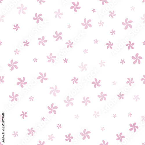 Set of pastel pink floral. Seamless pattern background. For fabric, textile, wrapping paper, poster, banner, card. Vector EPS 8.
