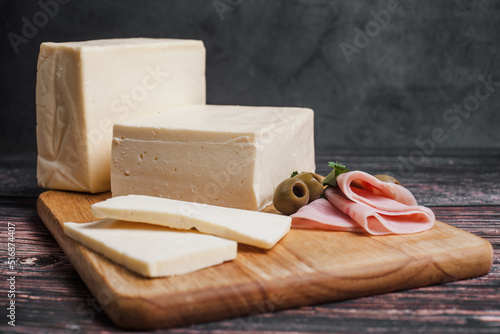 Photography Mexican Chihuahua cheese or mennonite cheese from Mexico Latin America