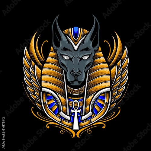 anubis egypt vector logo illustration