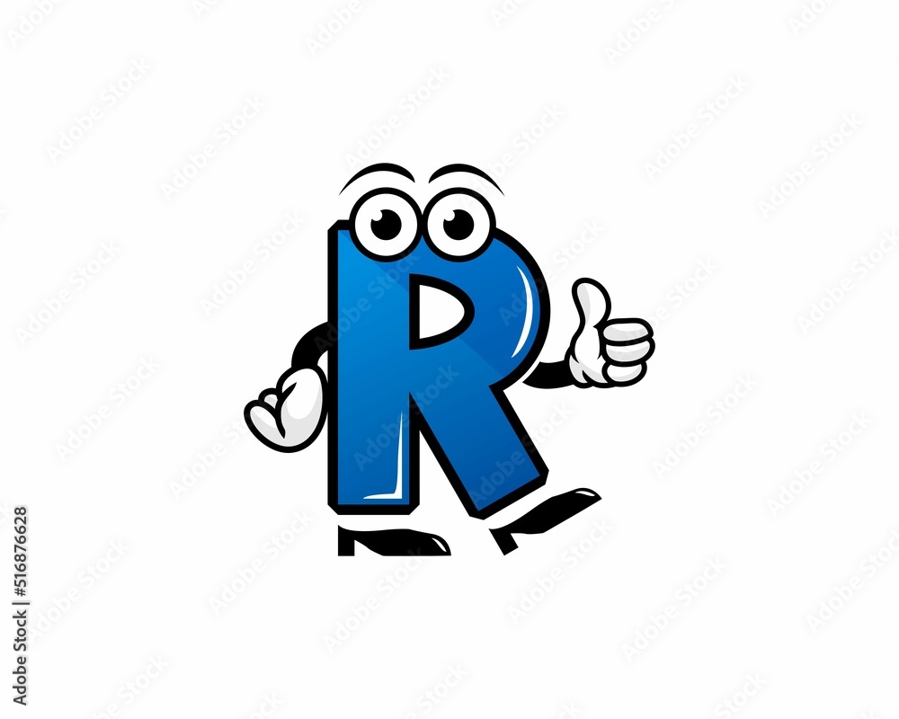 Letter R with Character Vector Logo