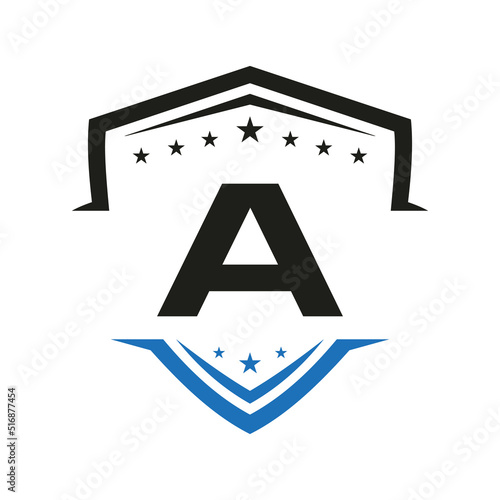 Letter A Automotive Shield Logo Vector Template. Transportation Logo Symbol